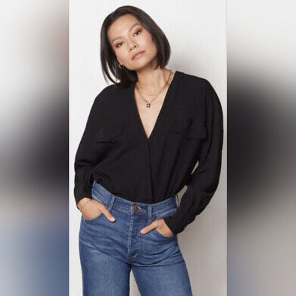 Good American Tops - Good American Women's Utility Wrap Bodysuit Size Color Black